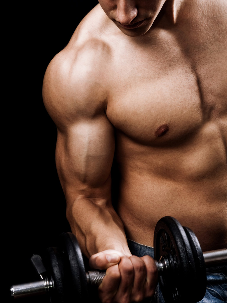 Man doing a bicep curl